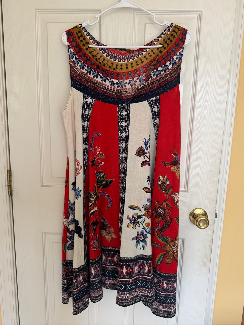 Vintage Red and Cream Floral Patchwork Sundress